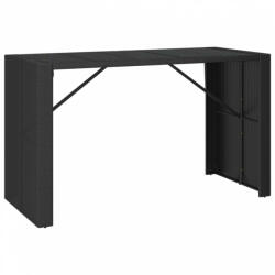 vidaXL Fekete polyrattan üveglapos bárasztal 185 x 80 x 110 cm (362600) - plaza8
