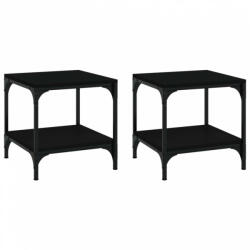 vidaXL 2 db fekete színű szerelt fa kisasztal 40 x 40 x 40 cm (819378) - plaza8