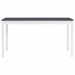 vidaXL Fehér és szürke fenyőfa étkezőasztal 140 x 70 x 73 cm (283400) - plaza8