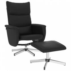 vidaXL Fekete dönthető műbőr fotel lábzsámollyal (356592) - plaza8