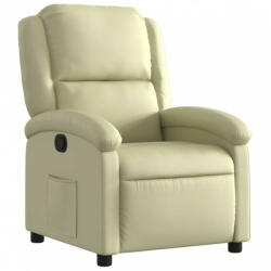 vidaXL Krémszínű valódi bőr dönthető fotel (371791) - plaza8
