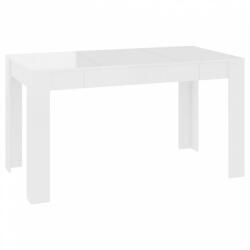 vidaXL Magasfényű fehér forgácslap étkezőasztal 140 x 74, 5 x 76 cm (804208) - plaza8