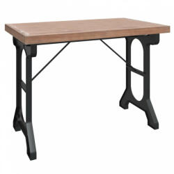 vidaXL Tömör fenyőfa és vas étkezőasztal 110 x 65 x 82 cm (340769) - plaza8
