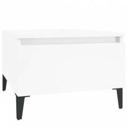vidaXL Magasfényű fehér szerelt fa kisasztal 50x46x35 cm (819520)