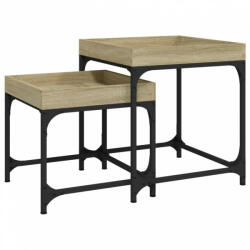 vidaXL 2 db sonoma-tölgyszínű szerelt fa kisasztal (823283)