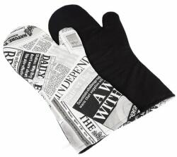 Bellatex Mănuși de bucătărie pentru grătar Bellatex Ziare negru, 22 x 46 cm, 2 buc