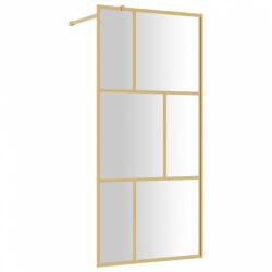 vidaXL Aranyszínű zuhanyfal átlátszó esg üveggel 90 x 195 cm (154955) - plaza8