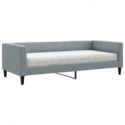 vidaXL Világosszürke szövet kanapéágy matraccal 90x200 cm (3196560) - plaza8
