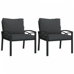 vidaXL 2 db acél kerti szék szürke párnákkal 68 x 76 x 79 cm (362715) - plaza8