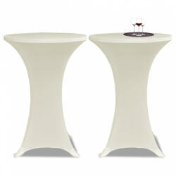 vidaXL 4 db krémszínű sztreccs asztalterítő bárasztalhoz ? 60 cm (279074)