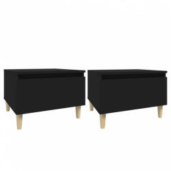 vidaXL 2 db fekete színű szerelt fa kisasztal 50 x 46 x 35 cm (819503)