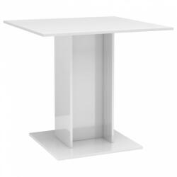 vidaXL Magasfényű fehér szerelt fa étkezőasztal 80 x 80 x 75 cm (800258) - plaza8