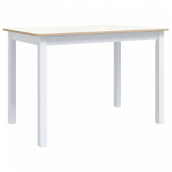 vidaXL Fehér és barna tömör gumifa étkezőasztal 114 x 71 x 75 cm (247363) - plaza8