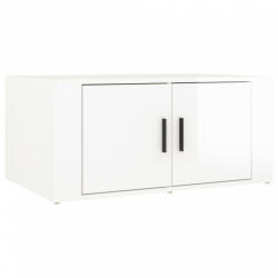 vidaXL Magasfényű fehér szerelt fa dohányzóasztal 80 x 50 x 36 cm (816514) - plaza8