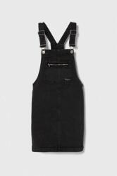 Pepe Jeans gyerek farmerruha PINAFORE JR fekete, mini, harang alakú - fekete 140