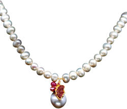 Frumoasa Venetiana Colier argint perle rubin (C2598)