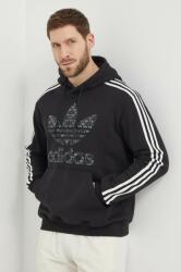 Adidas pamut melegítőfelső fekete, férfi, nyomott mintás, kapucnis, IS2933 - fekete XXL