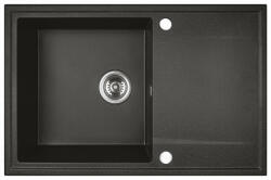 Laveo HUNTER egymedence csepptálcás mosogató, szemcsés fekete K (SRU_711T)
