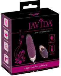 Javida Ou vibrator cu telecomandă si o textura canelata stimulativa Javida Shaking Love Ball (4024144104871)