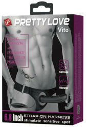Pretty Love Strap-on Silicon cu Vibratii reglabile Pretty Love Vito 17.3cm (6959532320008)