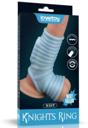 Lovetoy Inel erectie cu vibratii Vibrating Wave Knights Ring with Scrotum Sleeve (6970260900584)