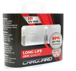 Carguard set de 2 becuri halogen h1, 55w, +50% intensitate - long life - carguard (BHA011)