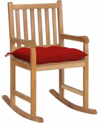 vidaXL Scaun balansoar cu pernă roșie, lemn masiv tec (3062778) - comfy Balansoar