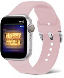 Alphajack Apple Watch 4/5/6/7/8/SE/Ultra (42/44/45/49mm) szilikon csatos óraszíj rózsaszín homok Alphajack