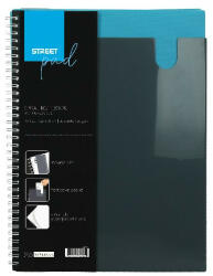 STREET Spirálfüzet STREET Pad A/5 kockás 80 lapos fekete (67241) - papir-bolt