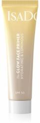 IsaDora Glow Face Primer Hydrating & Luminous Egységesítő sminkalap élénk és hidratált bőr SPF 50 30 ml