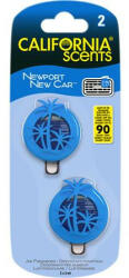 California Scents Autóillatosító, mini diffúzer, 2*3 ml, CALIFORNIA SCENTS "Newport New Car (AICSM10) - onlinepapirbolt