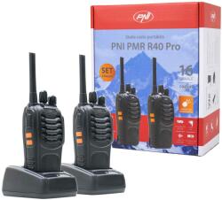 PNI Set 2 statii radio portabile PNI PMR R40 PRO, 0.5W, 16 canale programabile, 16 PMR (PNI-PMR-R40) Statii radio