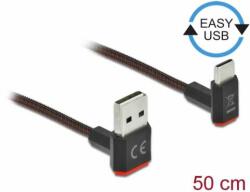Delock Cablu Delock EASY-USB 2.0 cablu conector tip A - conector USB tip C, curbat în sus / în jos (85275)