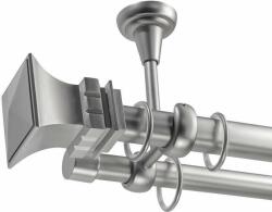  Elegáns Dupla Rúd Galéria - Mennyezeti - 320 cm (PARGA-SILVER-02-320)