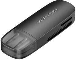 Vention Cititor de carduri de memorie 2in1 USB 2.0 A (SD+TF) Vention CLEB0 (negru) (056501)