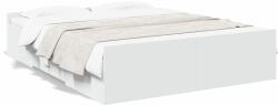 vidaXL fehér szerelt fa ágykeret fiókokkal 150 x 200 cm (3280286) - vidaxl