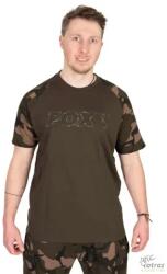 Fox Horgász Póló Méret: 2XL - Fox Khaki/Camou Outline T-Shirt (CFX277)