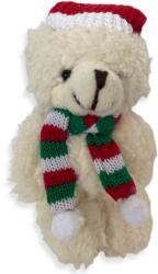 Flair Fehér plüss maci kulcstartó Mikulás sapkában 12cm (896283/mf)