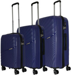 Benzi BZ5755 kék 4 kerekű 3 részes bőrönd szett (BZ5755-szett-kek)