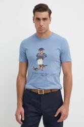 Ralph Lauren pamut póló nyomott mintás - kék XXL - answear - 47 990 Ft