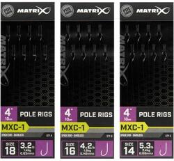 Matrix MXC-1 Sz 16 Barbless 0.145MM pole Rig előkötött horog