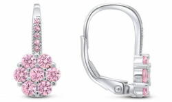 Brilio Silver Ezüst virág fülbevaló rózsaszín cirkónium kövekkel EA15 - mall