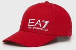 EA7 Emporio Armani pamut baseball sapka piros, nyomott mintás - piros M