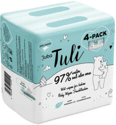  LUBA Tuli aloe vera nedves törlőkendő, 97% nedvességtartalom - 4x60 db