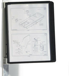 Durable Bemutatótábla-tartó Durable Vario, fekete, mágneses rögzítéssel, 5 db panellel (591401)