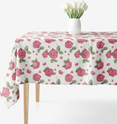 Goldea față de masă decorativă loneta - flori de hortensie roz 100 x 140 cm Fata de masa
