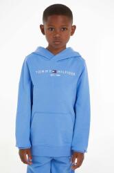 Tommy Hilfiger gyerek melegítőfelső pamutból bézs, nyomott mintás, kapucnis - kék 176