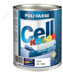 Poli-Farbe Cellkolor Aqua selyemfényű zománcfesték fehér 1l (PO5064)