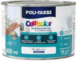 Poli-Farbe Új Cellkolor magasfényű zománcfesték RAL 9003 fehér 0, 4l (PO2030101003)