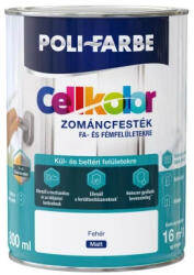 Poli-Farbe Új Cellkolor magasfényű zománcfesték RAL 9003 fehér 0, 8l (PO2030101019)
